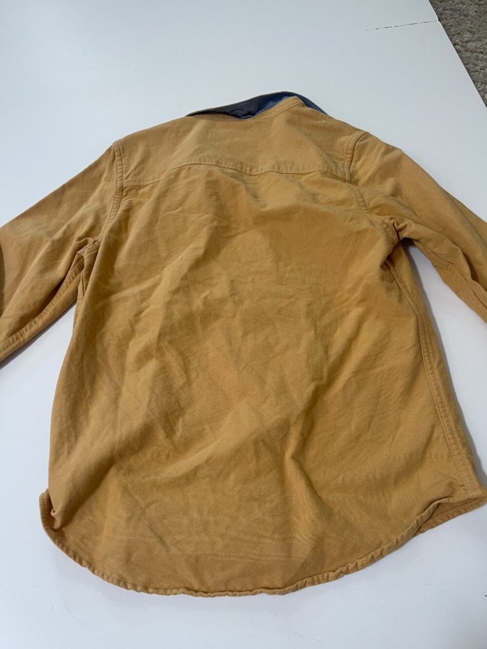 L.L.Bean Chamois Cloth Shirt XS Mustard Yellow Cotton Button Up - Picture 6 of 6